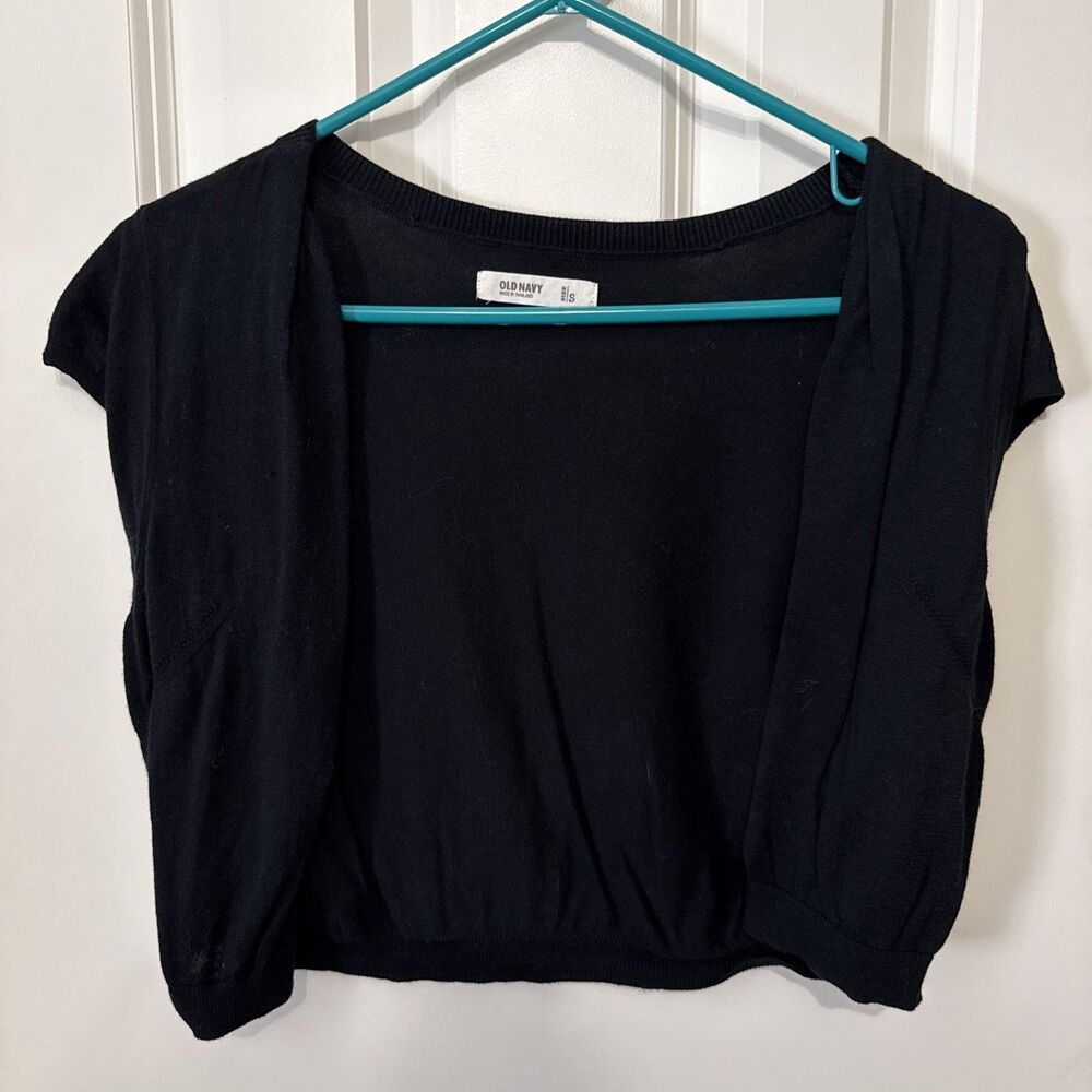 Old Navy Women’s Size Small Black Shrug Sweater Cotton Light Fine Gauge Knit